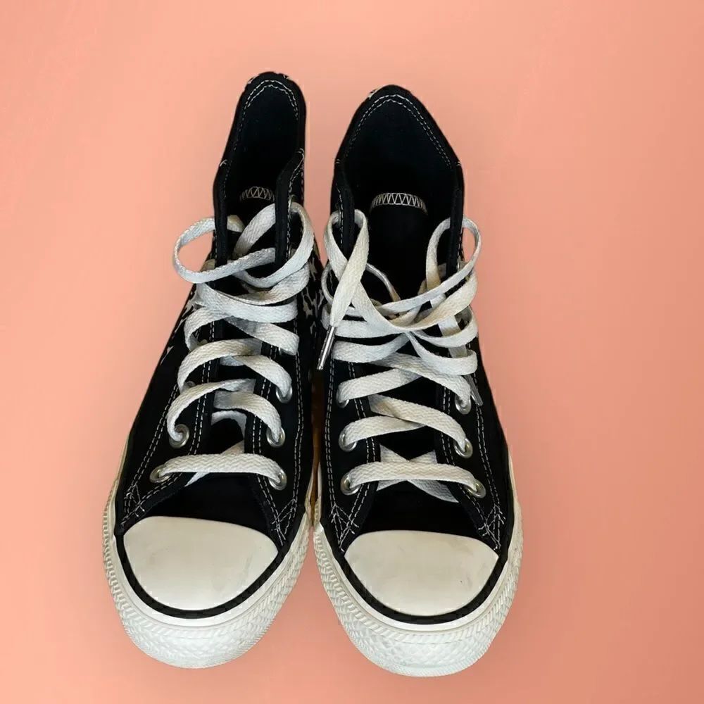 Converse Chuck Taylor All Star Quarter Split Suede Leopard Print Sneakers - Picture 2 of 11